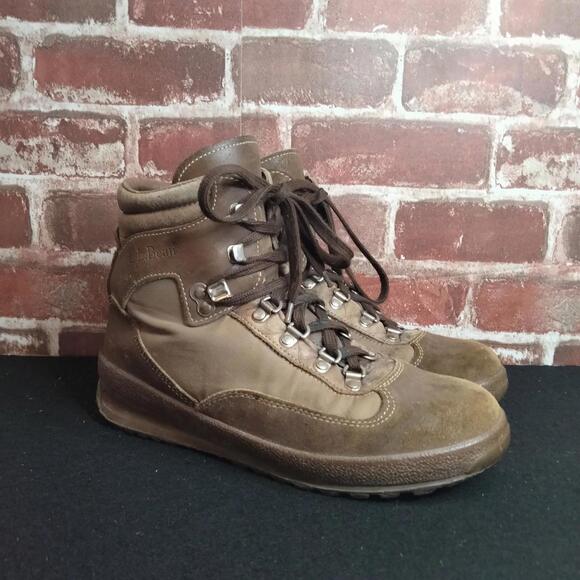 LL Bean Boots Mens Size 7.5 Leather Tan Skywalk Lace Up - L.L. Bean - Picture 1 of 7